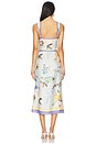 view 4 of 5 Floral Silk Twill Midi Dress in Blue