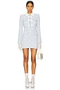 view 1 of 4 Check Collared Knit Mini Dress in Blue