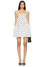 view 1 of 3 Polka Dot Satin Mini Dress in Cream