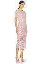 view 2 of 4 Fine Lace Pearl Midi Dress in Pink