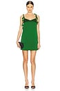 view 1 of 3 Satin Flower Mini Dress in Green