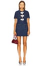view 1 of 4 Denim Bow Mini Dress in Blue