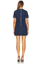 view 3 of 4 Denim Bow Mini Dress in Blue
