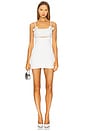 view 1 of 4 Crepe Pearl Bow Mini Dress in White