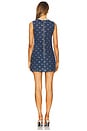view 3 of 4 Denim Diamante Bow Mini Dress in Blue
