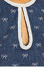 view 4 of 4 Denim Diamante Bow Mini Dress in Blue