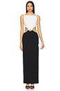 view 1 of 4 Crepe Maxi Dress in Black & White