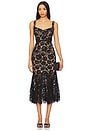 view 1 of 4 Fine Lace Midi Dress in Black