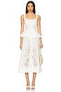 view 1 of 4 Linen Peplum Midi Dress in Cream