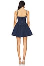 view 3 of 4 Denim Diamante Bow Mini Dress in Blue