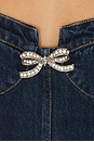 view 4 of 4 Denim Diamante Bow Mini Dress in Blue