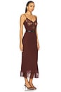 view 2 of 3 Lace Insert Midi Dress in Brown