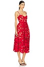 view 2 of 3 VESTIDO MIDI BORDADO COM LAÇO in Red