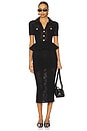 view 1 of 4 ROBE MIDI EN MAILLE CROCHET in Black