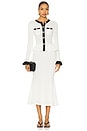 view 1 of 4 Knit Contrast Midi Dress in White