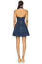 view 3 of 3 Denim Sleeveless Flared Mini Dress in Blue