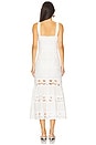 view 4 of 4 Linen Lace Insert Midi Dress in White