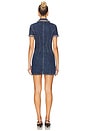 view 3 of 4 MINIVESTIDO COM GOLA E ACABAMENTO EM CRISTAL in Blue