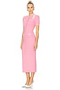 view 2 of 4 Pink Crochet Flower Knit Midi Dress in Pink