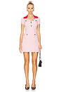view 1 of 3 Pink Contrast Collar Knit Mini Dress in Pink