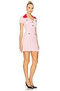 view 2 of 3 Pink Contrast Collar Knit Mini Dress in Pink