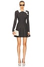 view 1 of 4 Grey Crochet Flower Collared Knit Mini Dress in Grey