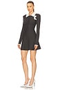 view 2 of 4 Grey Crochet Flower Collared Knit Mini Dress in Grey