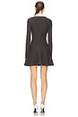 view 3 of 4 Grey Crochet Flower Collared Knit Mini Dress in Grey