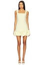 view 1 of 3 Crepe 3d Flower Mini Dress in Yellow