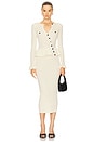 view 1 of 4 Asymmetric Knit Midi Dress in Cream