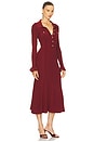 view 2 of 3 VESTIDO MIDI DE MALHA CANELADA in Burgundy
