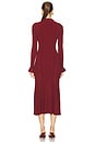 view 3 of 3 VESTIDO MIDI DE MALHA CANELADA in Burgundy