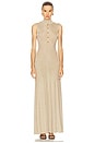 view 1 of 4 VESTIDO LONGO DE MALHA LUREX in Gold