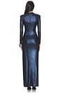 view 3 of 4 Metallic Gathered Maxi Dress in Navy