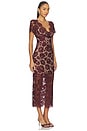 view 2 of 4 VESTIDO MIDI DE RENDA FLORAL in Burgundy