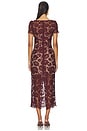 view 3 of 4 VESTIDO MIDI DE RENDA FLORAL in Burgundy