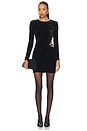 view 1 of 4 MINIVESTIDO COM DETALHES EM VELUDO in Black