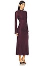 view 2 of 4 Burgundy Rhinestone Fishnet Midi Dress in Burgundy