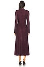 view 3 of 4 Burgundy Rhinestone Fishnet Midi Dress in Burgundy