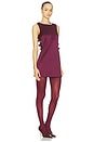 view 3 of 5 Burgundy Satin Cut Out Mini Dress in Burgundy