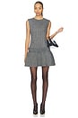 view 1 of 3 Herringbone Flared Mini Dress in Grey