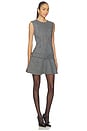 view 2 of 3 Herringbone Flared Mini Dress in Grey