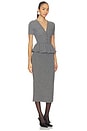 view 2 of 3 Peplum Knit Midi Dress in Grey