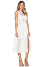 view 2 of 3 Pleated Check Midi Dress in White