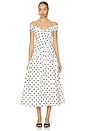 view 1 of 3 Polka Dot Cotton Midi Dress in Cream