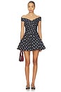 view 1 of 3 Polka Dot Cotton Mini Dress in Black