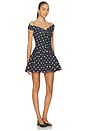 view 2 of 3 Polka Dot Cotton Mini Dress in Black
