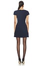view 3 of 4 Navy Textured Boucle Mini Dress in Navy