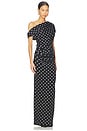 view 2 of 3 Polka Dot Draped Knit Midi Dress in Black & White