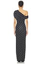 view 3 of 3 Polka Dot Draped Knit Midi Dress in Black & White